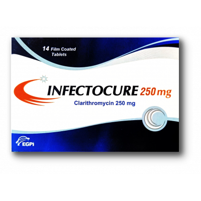 INFECTOCURE 250 MG ( CLARITHROMYCIN ) 14 FILM-COATED TABLETS